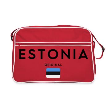 Estonian flag, elegant minimalist design - Retro Bag - red/white - Front