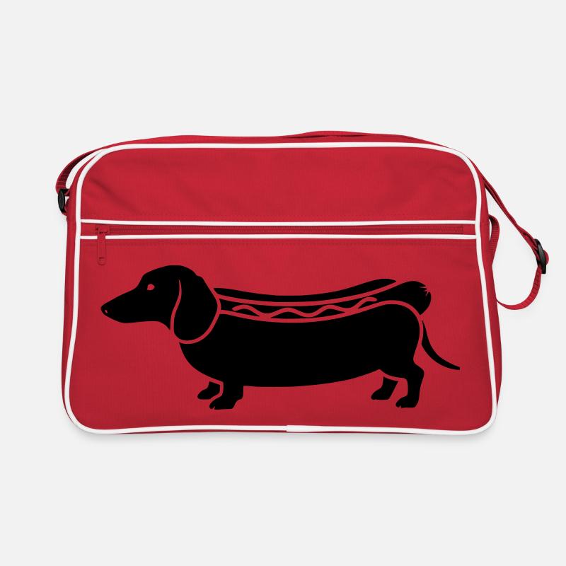 Dachshund Hot Dog Sausage Silhouette Retro Bag