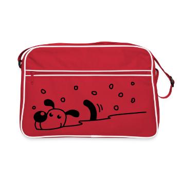 Un chien mignon dans la neige - Sac Retro - rouge/blanc - Devant