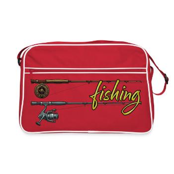Pêche à la canne à pêche Pêche à la mouche Passe-temps - Sac Retro - rouge/blanc - Devant
