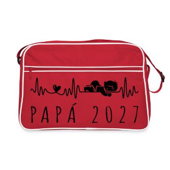 Papá 2027 Latido del Corazón Anuncio Embarazo - Sac Retro - rouge/blanc - Devant
