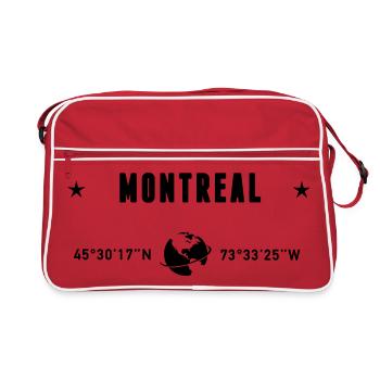 Montreal Quebec Coordinates Planet Earth - Retro Bag - red/white - Front
