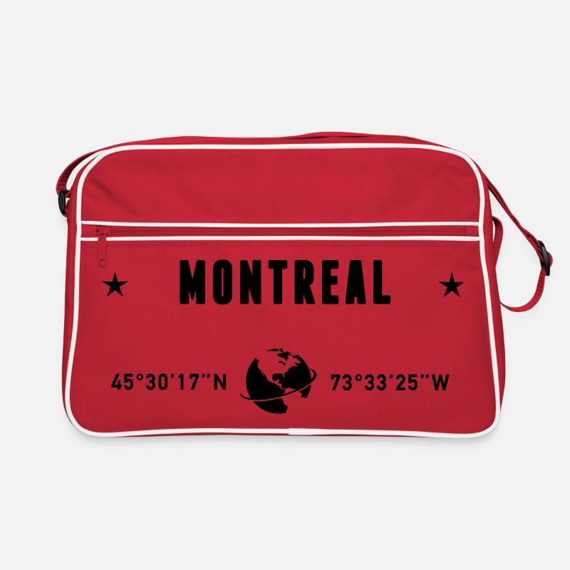 Montreal Quebec Coordinates Planet Earth Retro Bag