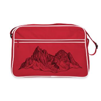 Silhouette des dolomies du massif sciliaire | Alpinistes - Sac Retro - rouge/blanc - Devant