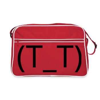 Crying Emoticon (T_T) Anime Tears - Retro Bag - red/white - Front