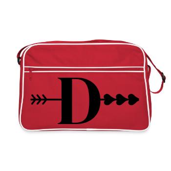 Lettre d flèche cœur  - Sac Retro - rouge/blanc - Devant