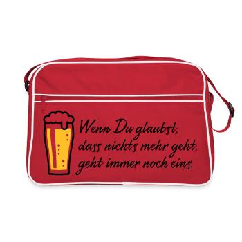 Wenn Du Glaubst, Dass Nichts Mehr Geht, Bier POS2C - Retro Tasche - Rot/Weiß - Vorne