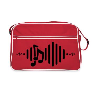 Musikalische Noten, Rhythmus. - Retro Tasche - Rot/Weiß - Vorne