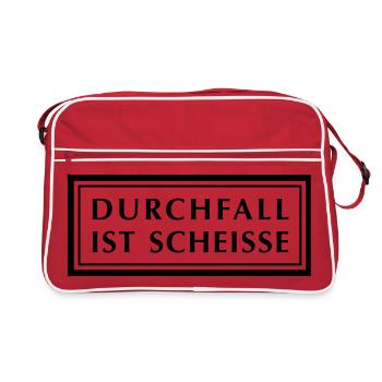 Durchfall ist Scheiße - Retro Tasche - Rot/Weiß - Vorne