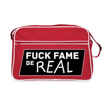 Fuck Fame be real - Retro Bag - red/white - Front