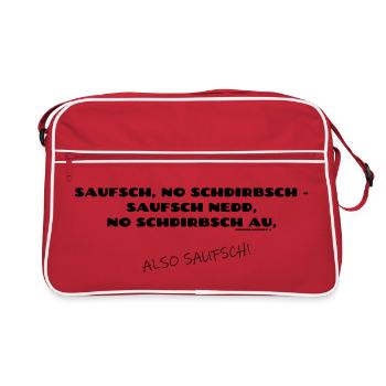 Ein Sprichwort zur schwäbischen Logik - Retro Tasche - Rot/Weiß - Vorne