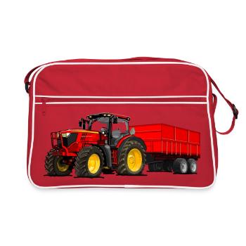 Tracteur avec remorque - Sac Retro - rouge/blanc - Devant