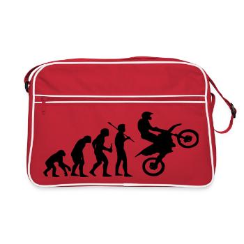 Evolution Affe zu Motocross - Retro Tasche - Rot/Weiß - Vorne