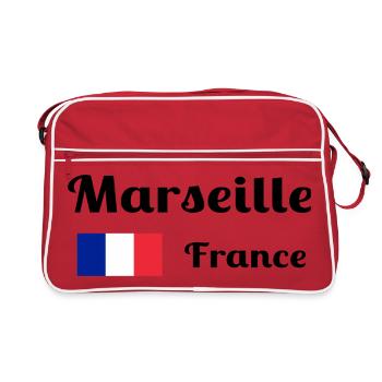 Marseille, France- Imprimés élégants - Sac Retro - rouge/blanc - Devant