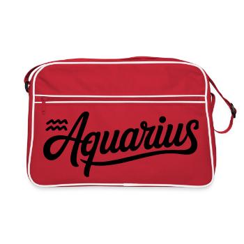 Aquarius - Zodiac Sign Design - Retro Bag - red/white - Front