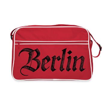 Berlin Gothic Script Vintage Black - Retro Bag - red/white - Front