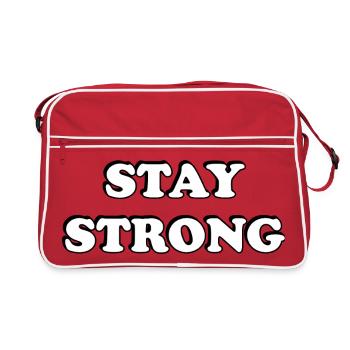 Restez fort Typographie rétro audacieuse - Sac Retro - rouge/blanc - Devant