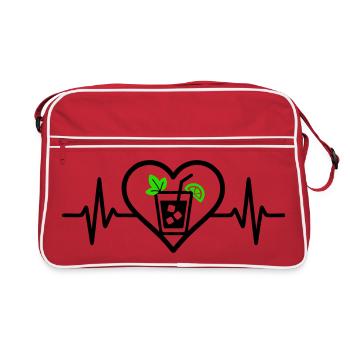 Mojito Heart Aperitif Cocktail - Retro Bag - red/white - Front