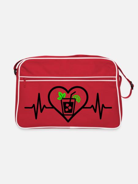 Mojito Heart Aperitif Cocktail - Retro Bag - red/white - Front