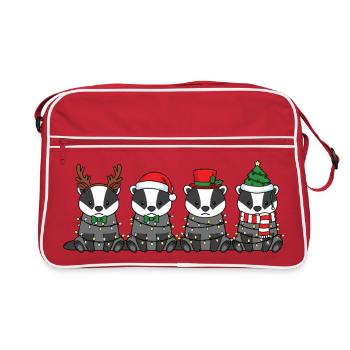 Lumières de Noël Père Noël Blaireau - Sac Retro - rouge/blanc - Devant