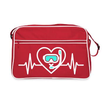 Cœur Plongée – Passion Océan - Retro Tasche - Rot/Weiß - Vorne