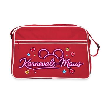 KarnevalsMaus Fastnacht Fasching Outfit Niedlich - Retro Tasche - Rot/Weiß - Vorne