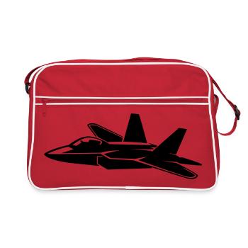 Flugzeug - Retro Tasche - Rot/Weiß - Vorne