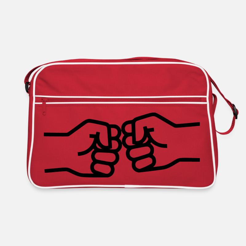 Fist Bump Faustgruß Beste Freunde Vektor Retro Tasche