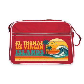 St. Thomas Virgin Islands Spring Break Kreuzfahrtreise - Retro Tasche - Rot/Weiß - Vorne
