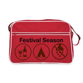 Saison des festivals – Camping & Conception humoristique pour les fêtes - Sac Retro - rouge/blanc - Devant