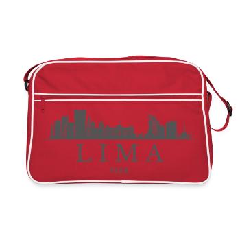 Lima Pérou, la silhouette de Lima - Sac Retro - rouge/blanc - Devant