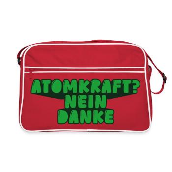 Atomkraft? Nein danke - Retro Tasche - Rot/Weiß - Vorne