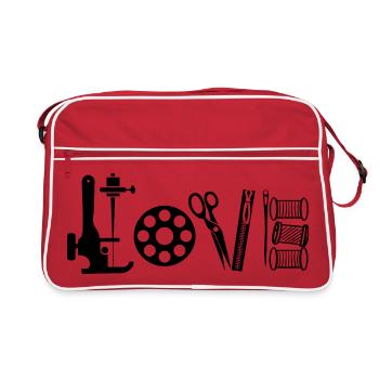 Love Sewing Tailor Handmade Sewing Machine - Retro Bag - red/white - Front