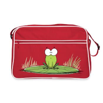 Frog on lily pad - Retro Bag - red/white - Front