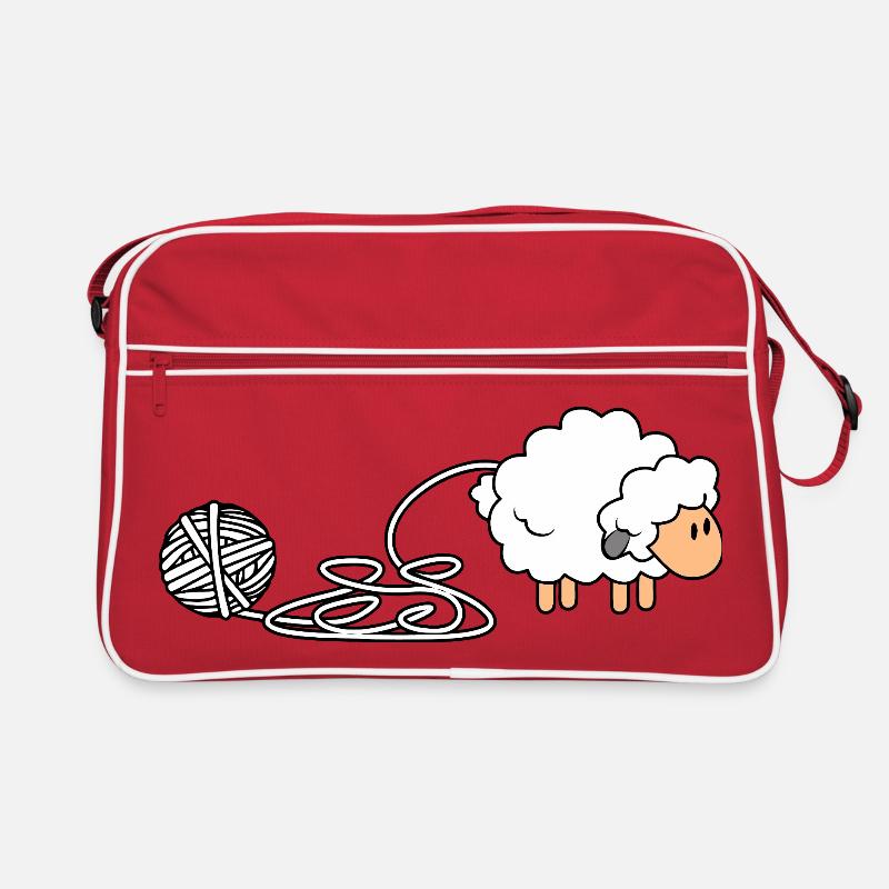 Thème du fil mouton douillet Sac Retro
