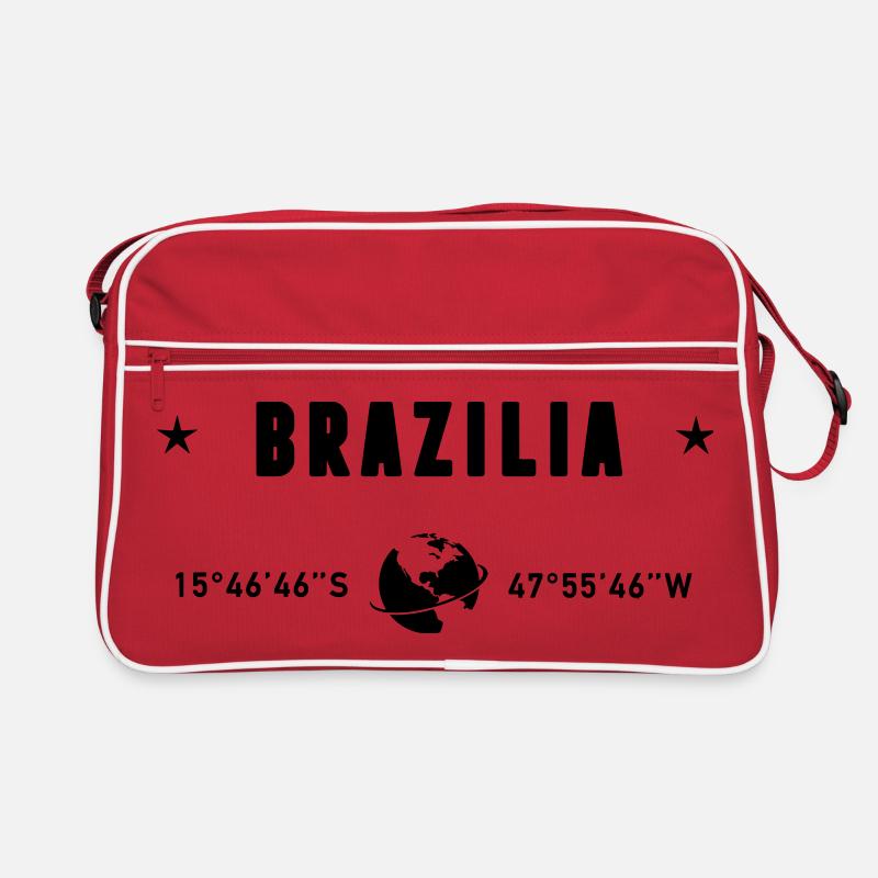Brasilia Brazil Coordinates Planet Earth Retro Bag