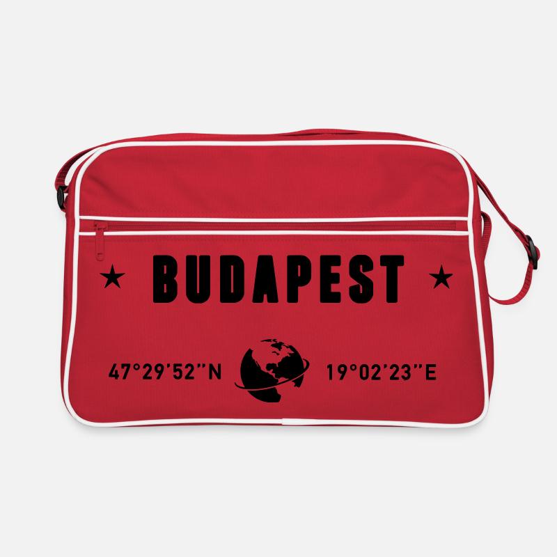 Budapest, Ungarn koordiniert den Planeten Erde Retro Tasche