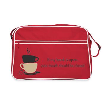 If My Book Is Open Your Mouth Should Be Closed - Retro Bag - red/white - Front
