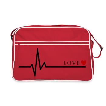 Love Heartbeat | Chemise d’amour minimaliste Heartbeat - Sac Retro - rouge/blanc - Devant