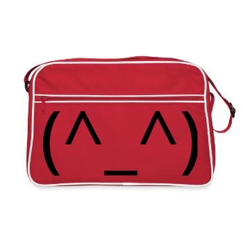 Joyeux Classique du Sourire des Émoticônes (^_^) - Sac Retro - rouge/blanc - Devant