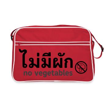 No Vegetables - Retro Tasche - Rot/Weiß - Vorne