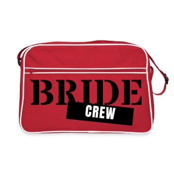 Bride Crew - JGA Team Braut Hochzeit Party Girls - Retro Tasche - Rot/Weiß - Vorne