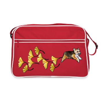 Ginkgo Garden Corgi Trail - Retro Bag - red/white - Front