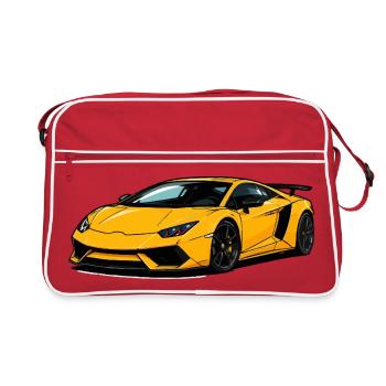 Yellow Supercar Speedster - Retro Bag - red/white - Front