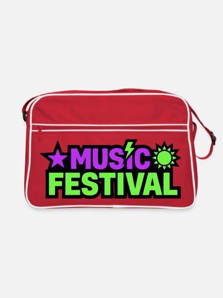 Music Festival Lettering Graphic - Retro Bag - red/white - Front