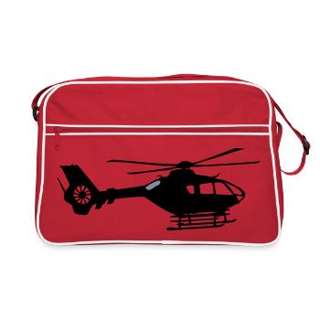 EC135 Hubschrauber - Helikopter - Retro Tasche - Rot/Weiß - Vorne