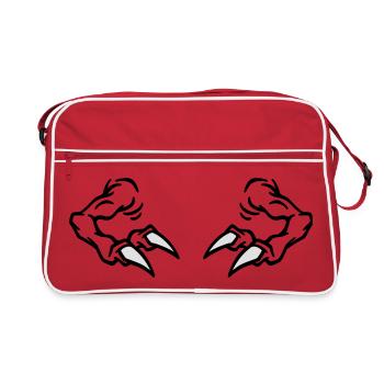 T-Rex Vorderbeine - Retro Tasche - Rot/Weiß - Vorne