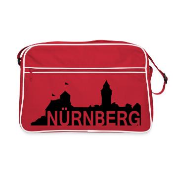 Nuremberg - roil © - Nuremberg avec la silhouette - Sac Retro - rouge/blanc - Devant