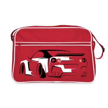 skyline gtr voitures Illustration de croquis de symbole - Sac Retro - rouge/blanc - Devant