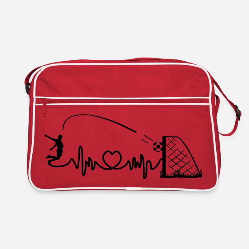 Fußball Header Ziel Herzfrequenz Cardio Vektor Retro Tasche